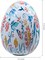 6 Inch Tall Resin Decorative Egg with Vibrant Multicolor Artistic Floral Print